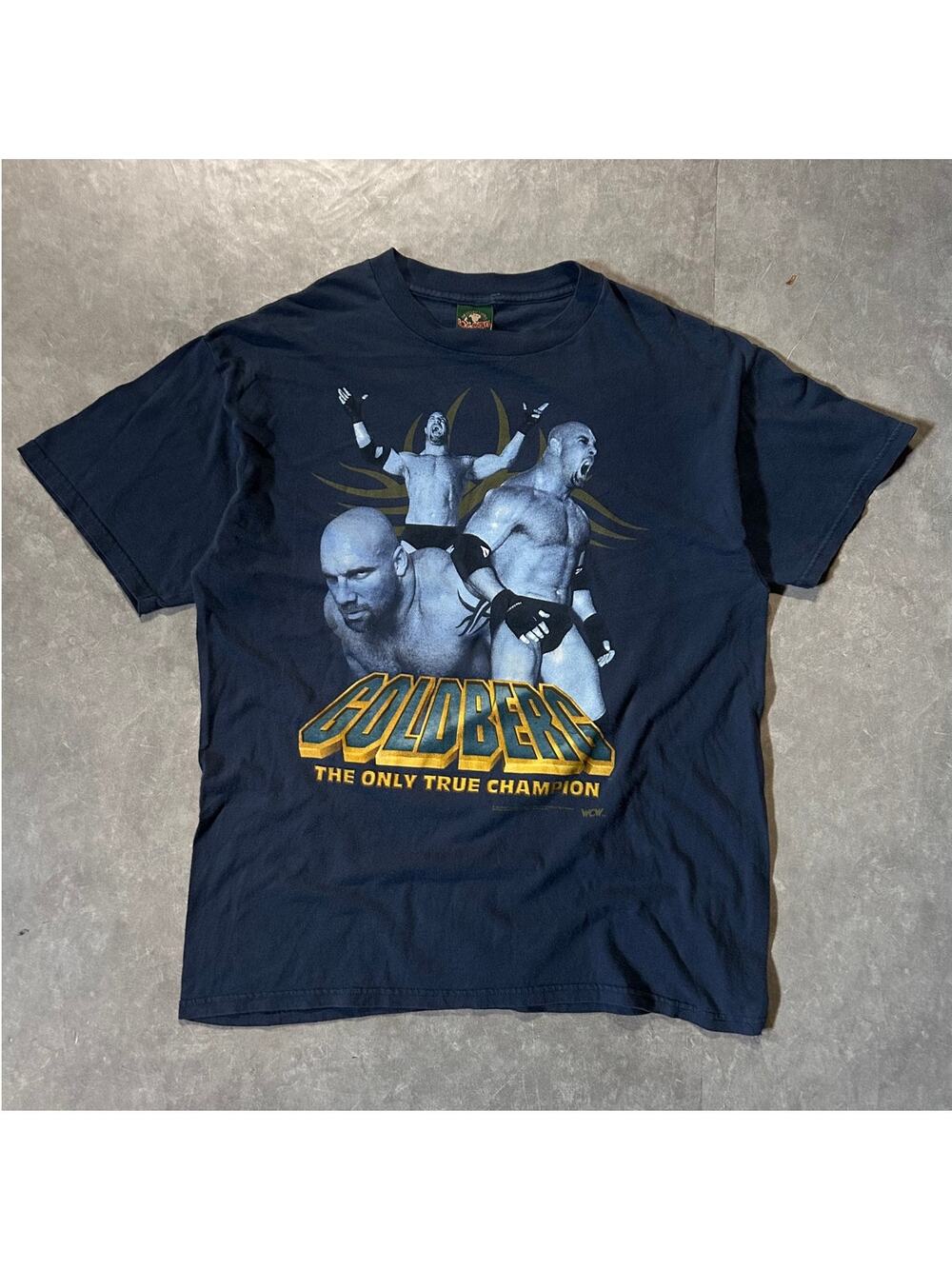 2000's Vintage Goldberg WCW Big Print Navy T-Shirt -XL